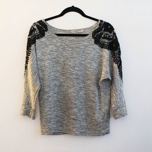 Gray Lace Sweater